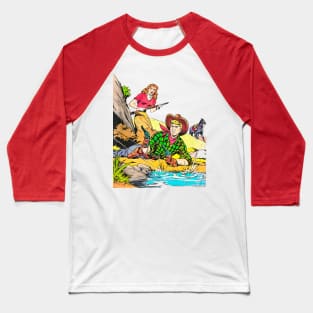 Confrontation Cowboy Western Retro Comic Baseball T-Shirt